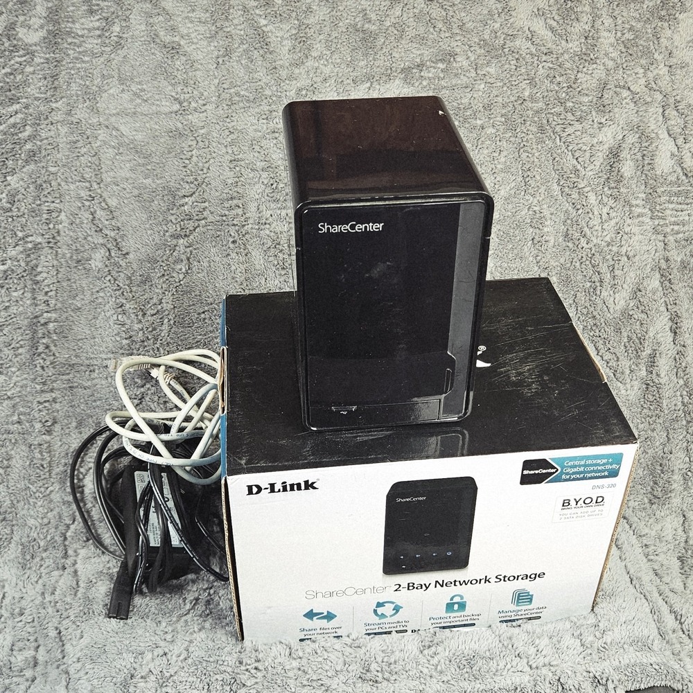 D-LINK DNS-320L 2-Bay NAS 2TB Hitachi SATA HDD Powers On Parts Repair